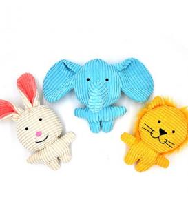 Plush Corduroy Durable Dog Toys with Squeaker